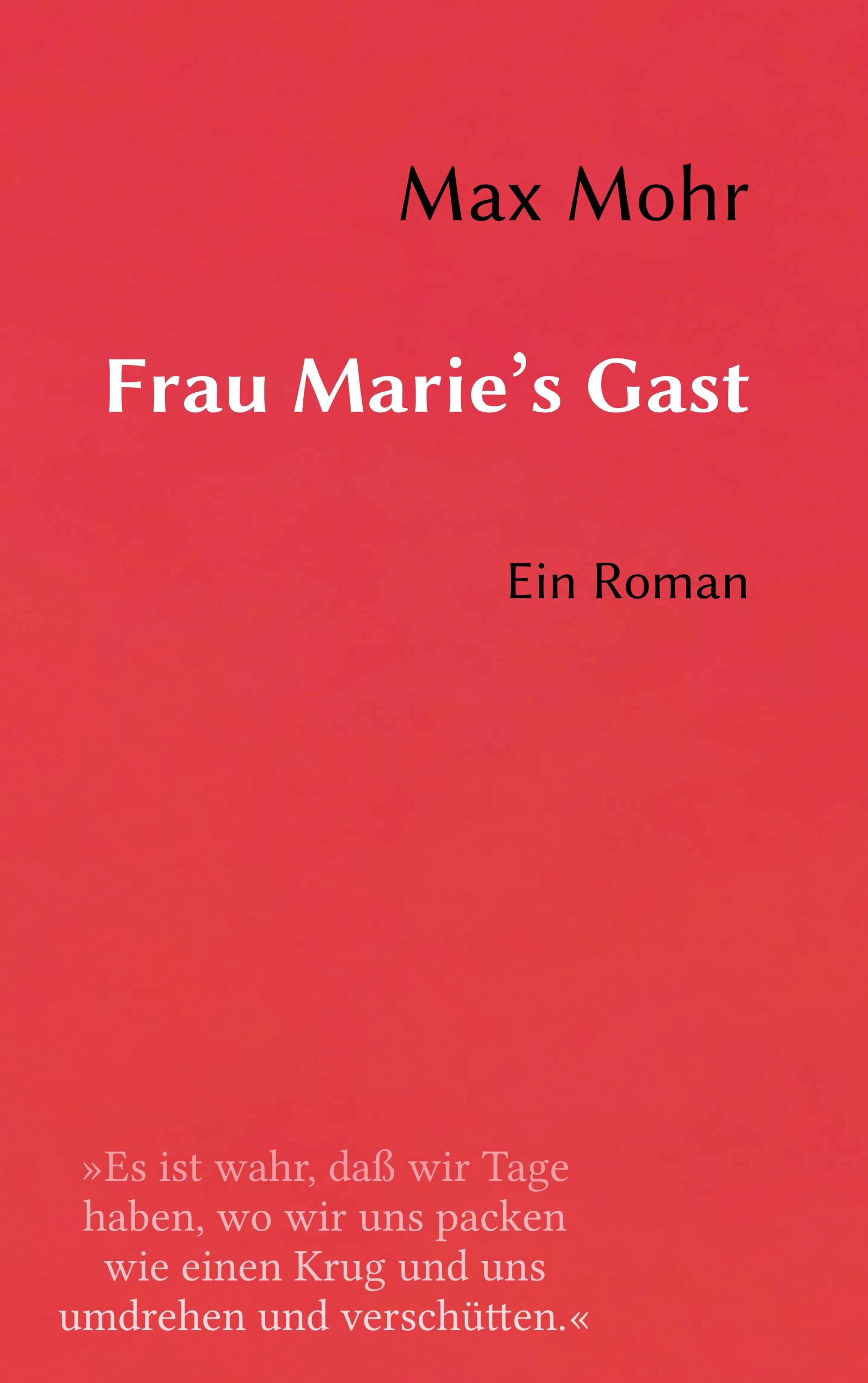 Vorderes Coverbild Frau Marie's Gast