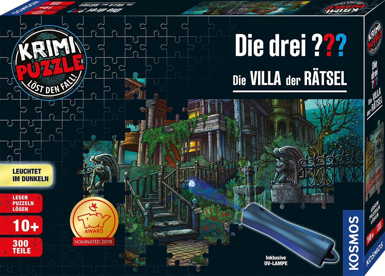 Vorderes Coverbild Krimipuzzle ??? 300 Teile / Die Villa der Rätsel (drei Fragezeichen)