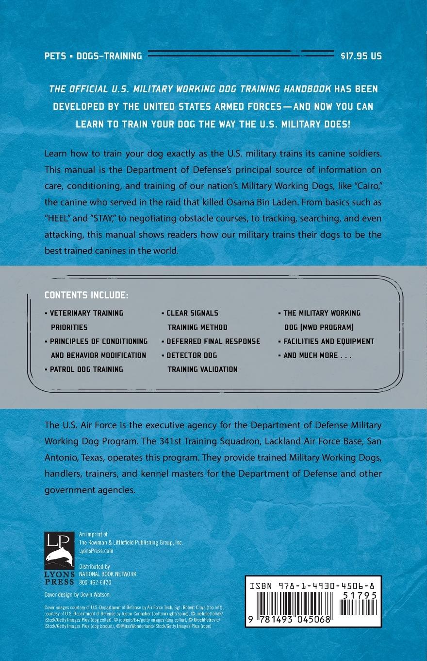 Rückseitencover The Official U.S. Military Working Dog Training Handbook
