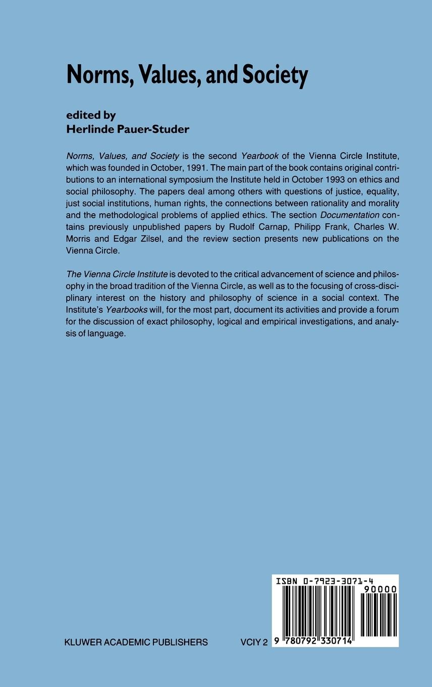 Rückseitencover Norms, Values, and Society