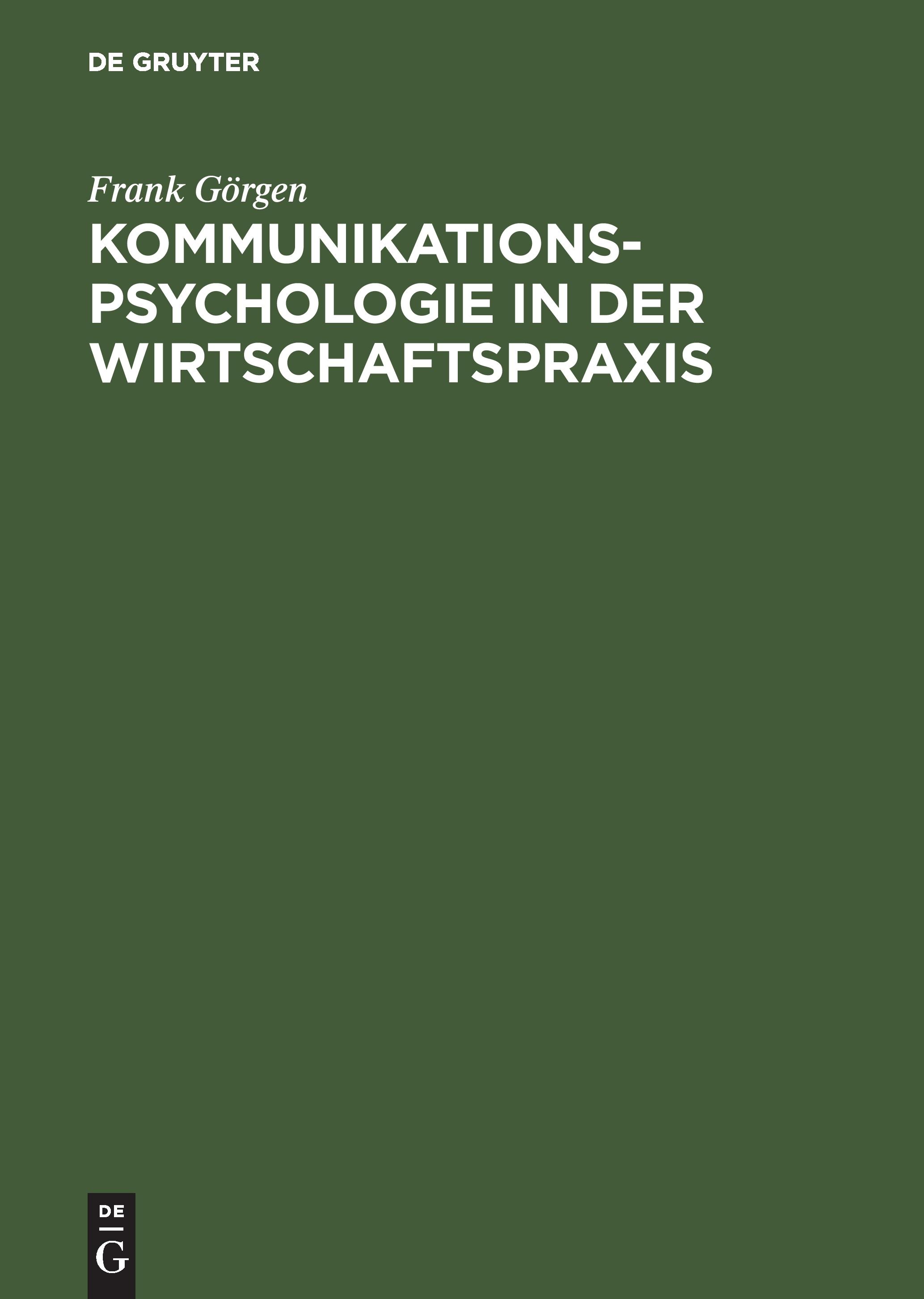 Vorderes Coverbild Kommunikationspsychologie in der Wirtschaftspraxis