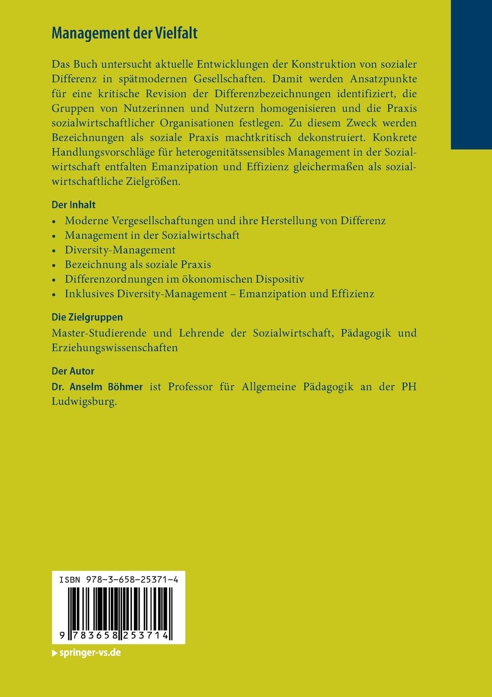 Rückseitencover Management der Vielfalt