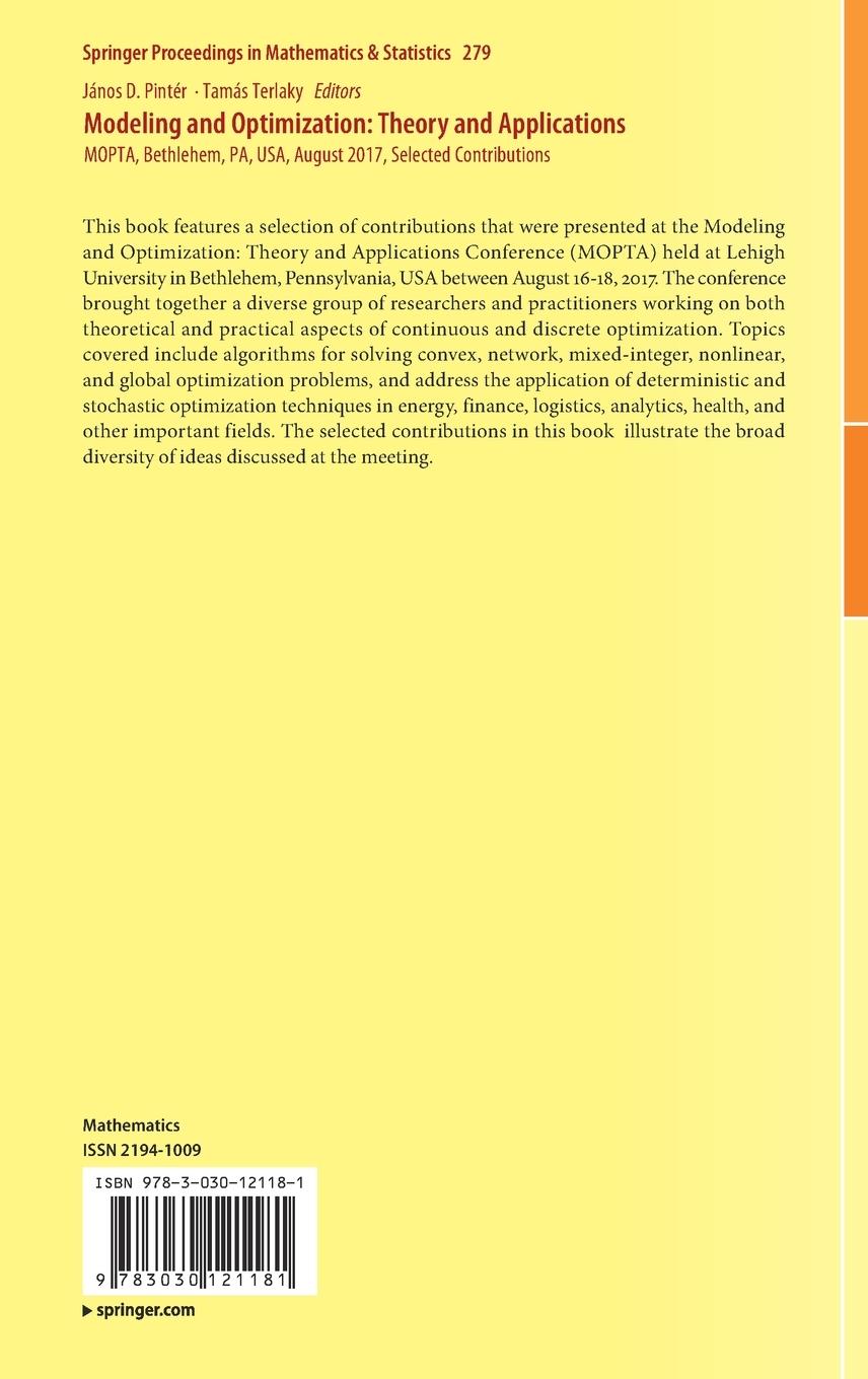 Rückseitencover Modeling and Optimization: Theory and Applications