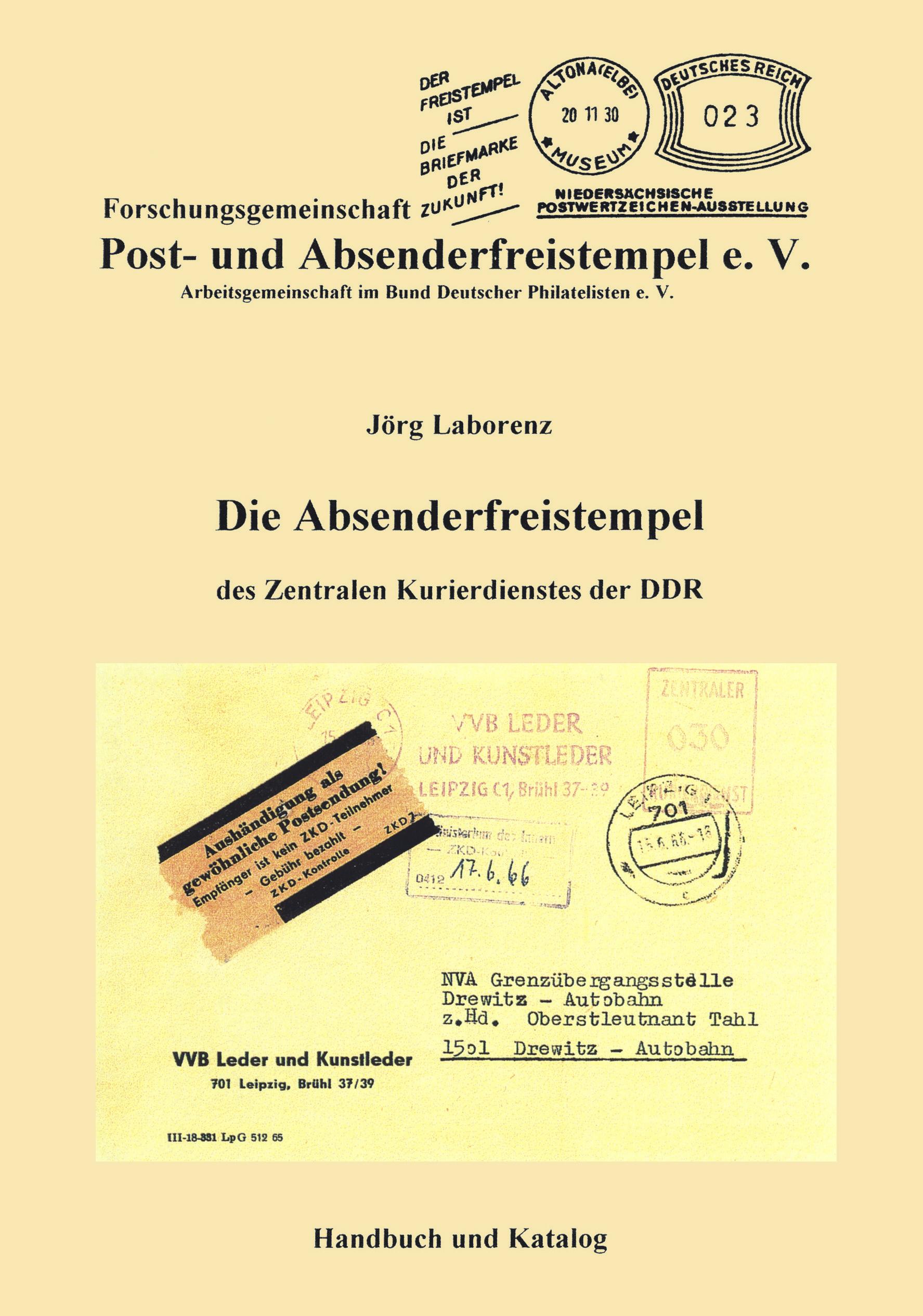 Vorderes Coverbild Die Absenderfreistempel des Zentralen Kurierdienstes der DDR