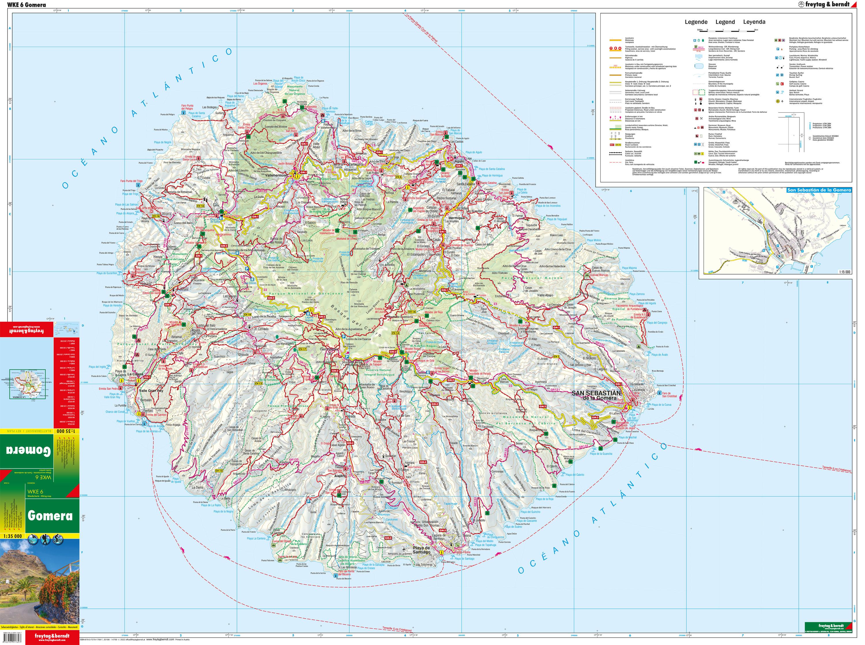 Beispielinhalt (Bild) Gomera, Wanderkarte 1:35.000 LZ 2022