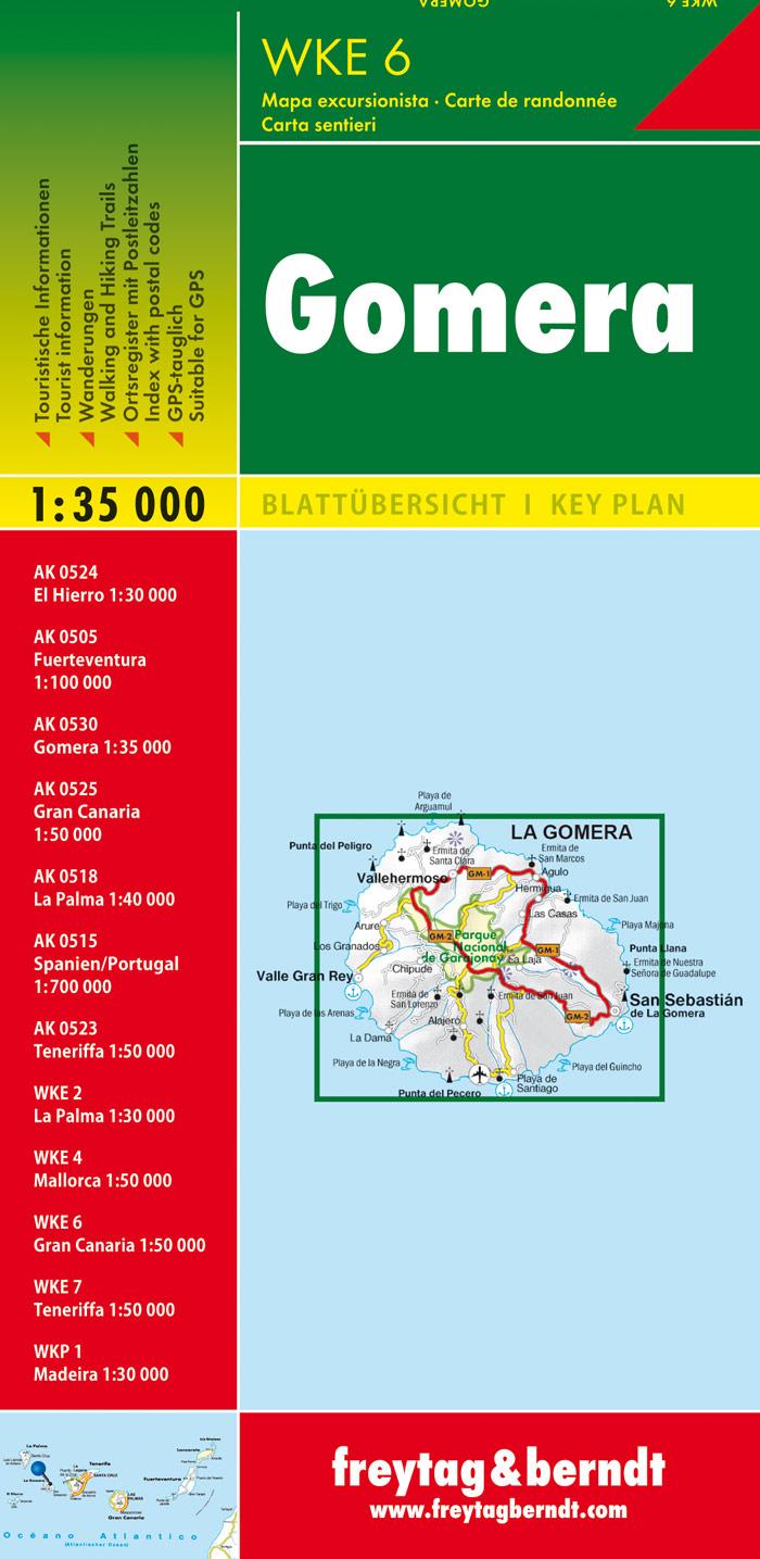 Rückseitencover Gomera, Wanderkarte 1:35.000 LZ 2022