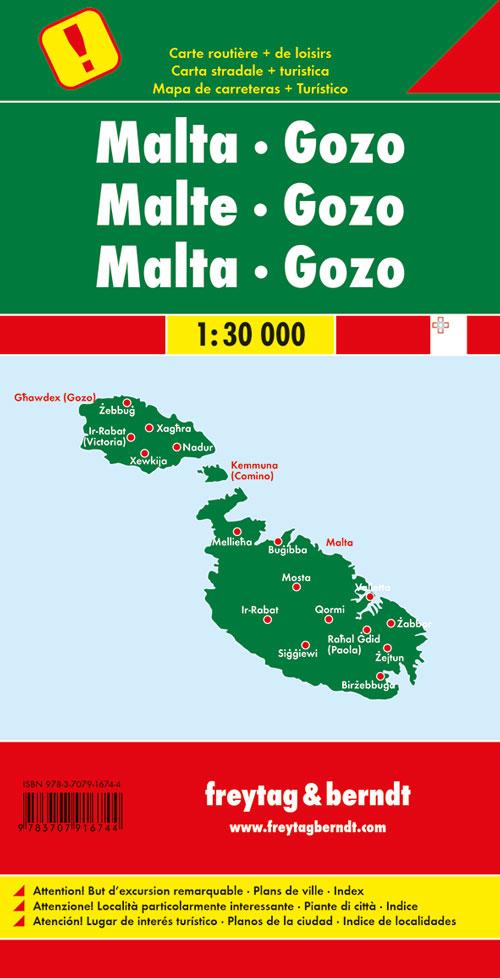 Rückseitencover Malta - Gozo, Autokarte 1:30.000