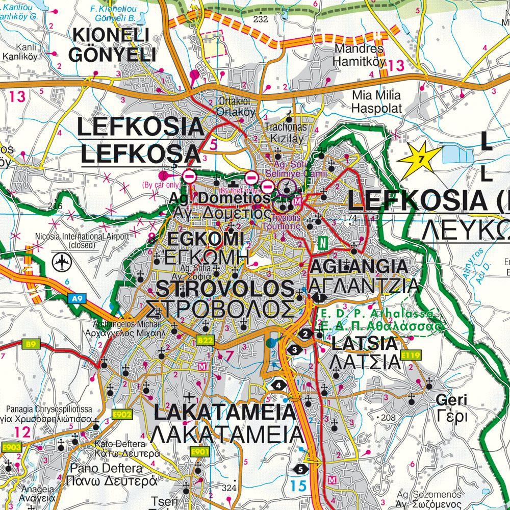 Beispielinhalt (Bild) Zypern, Top 10 Tips, Autokarte 1:150.0000