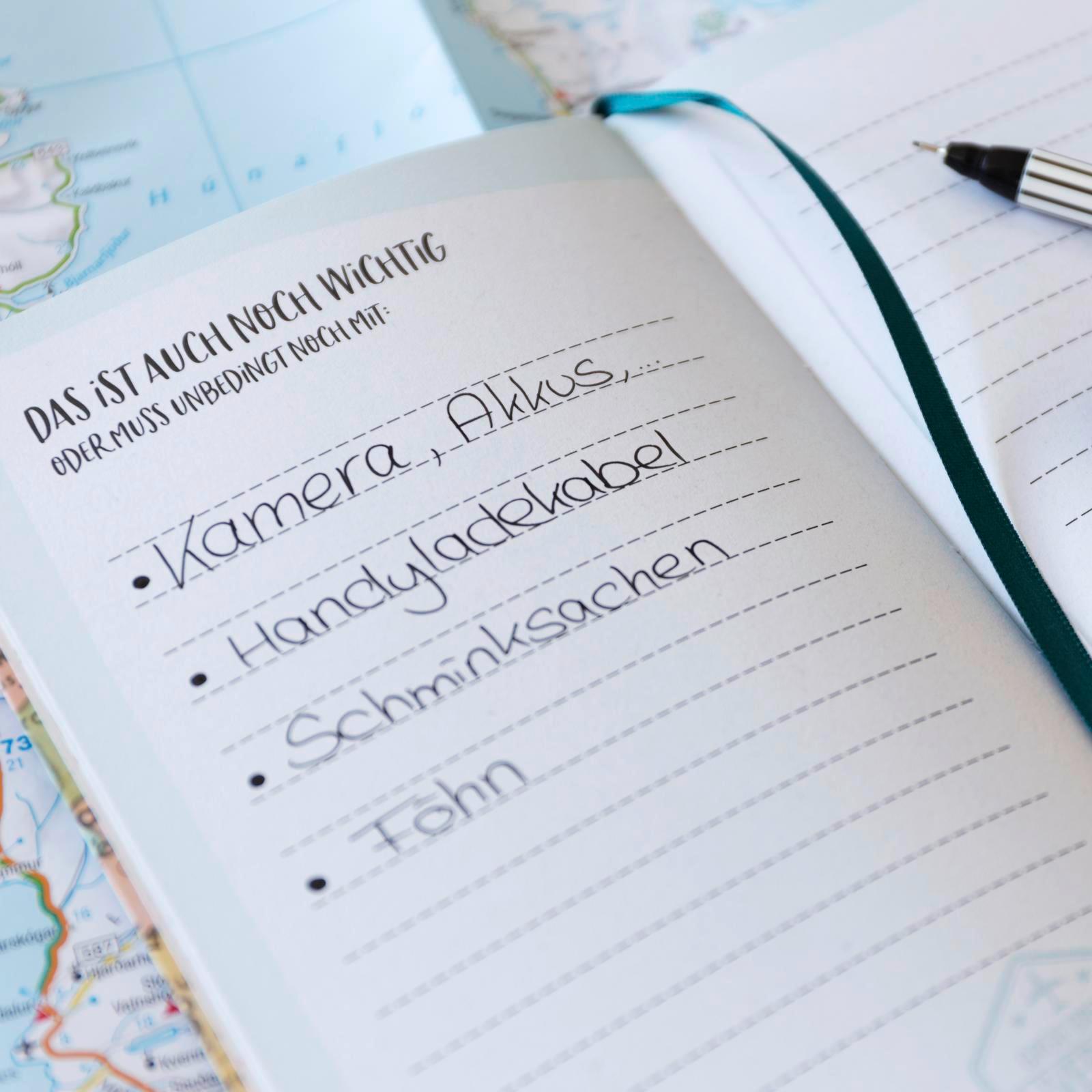 Beispielinhalt (Bild) Reisetagebuch (Landkarte)
