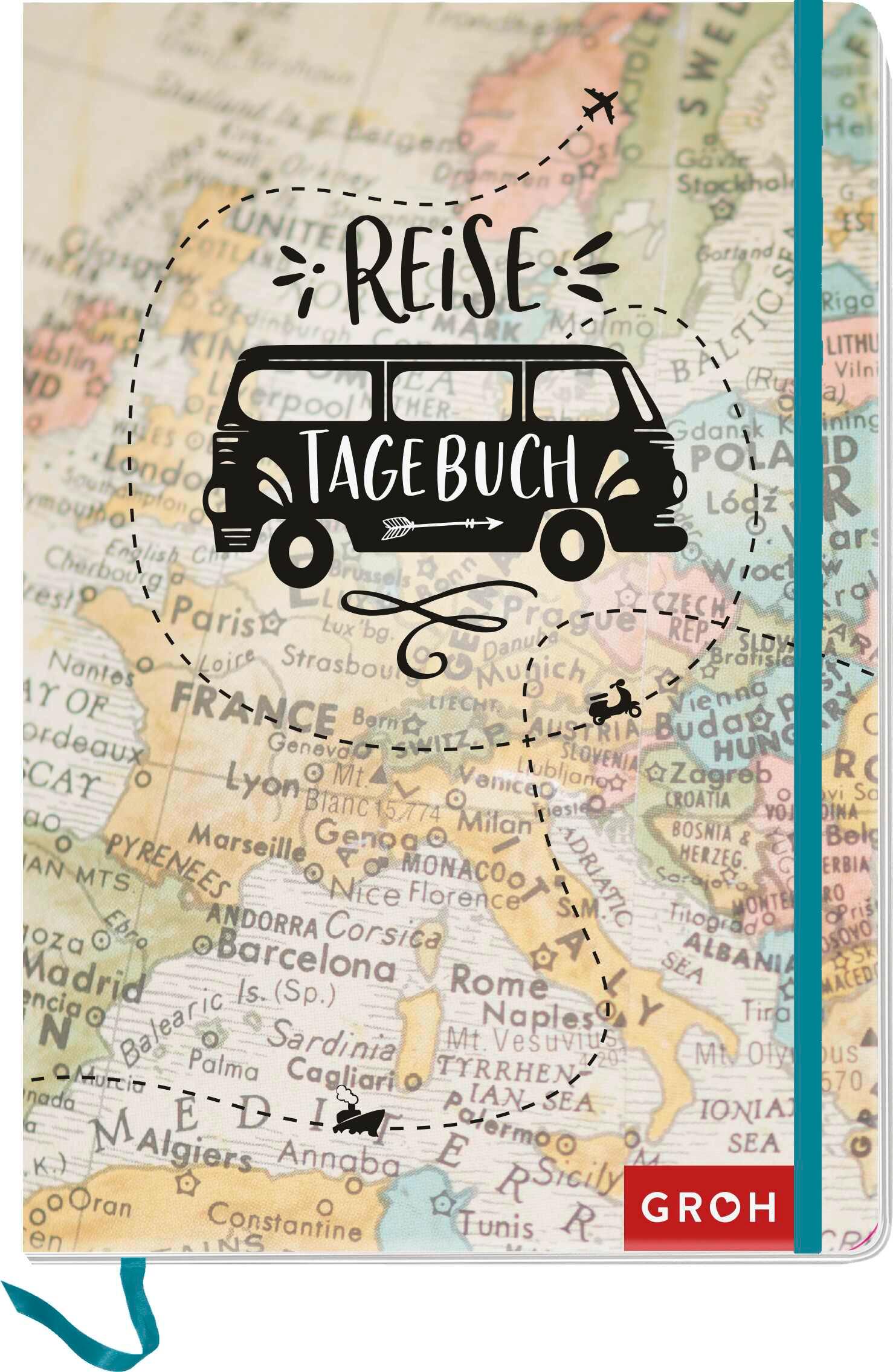 Vorderes Coverbild Reisetagebuch (Landkarte)