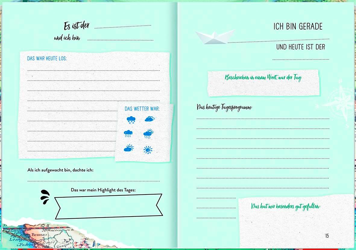 Beispielinhalt (Bild) Reisetagebuch Go & discover the world