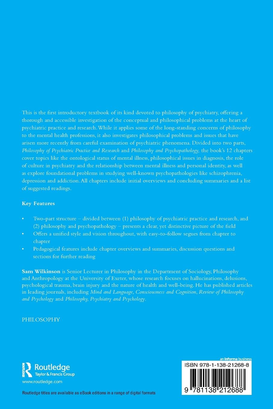 Rückseitencover Philosophy of Psychiatry