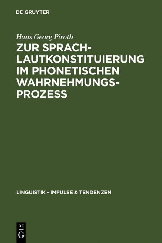 Vorderes Coverbild Zur Sprachlautkonstituierung im phonetischen Wahrnehmungsprozess