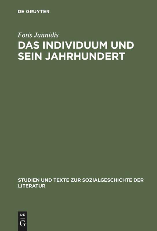 Vorderes Coverbild Das Individuum und sein Jahrhundert
