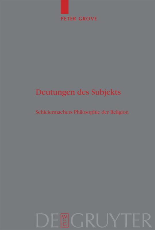 Vorderes Coverbild Deutungen des Subjekts