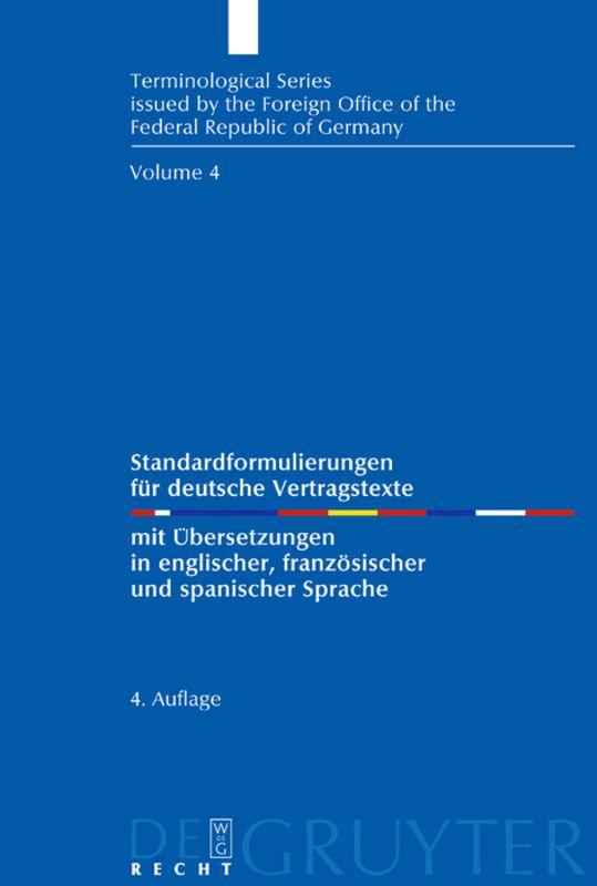 Vorderes Coverbild Standardformulierungen für deutsche Vertragstexte