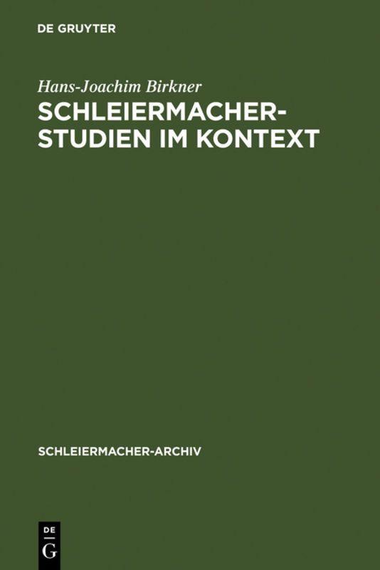 Vorderes Coverbild Schleiermacher-Studien im Kontext