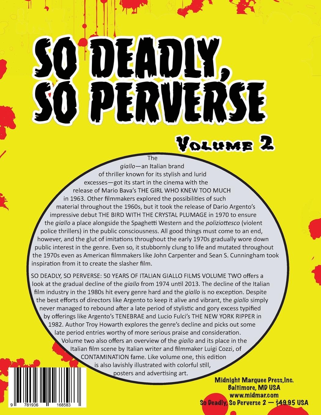 Rückseitencover So Deadly, So Perverse 50 Years of Italian Giallo Films Vol. 2 1974-2013