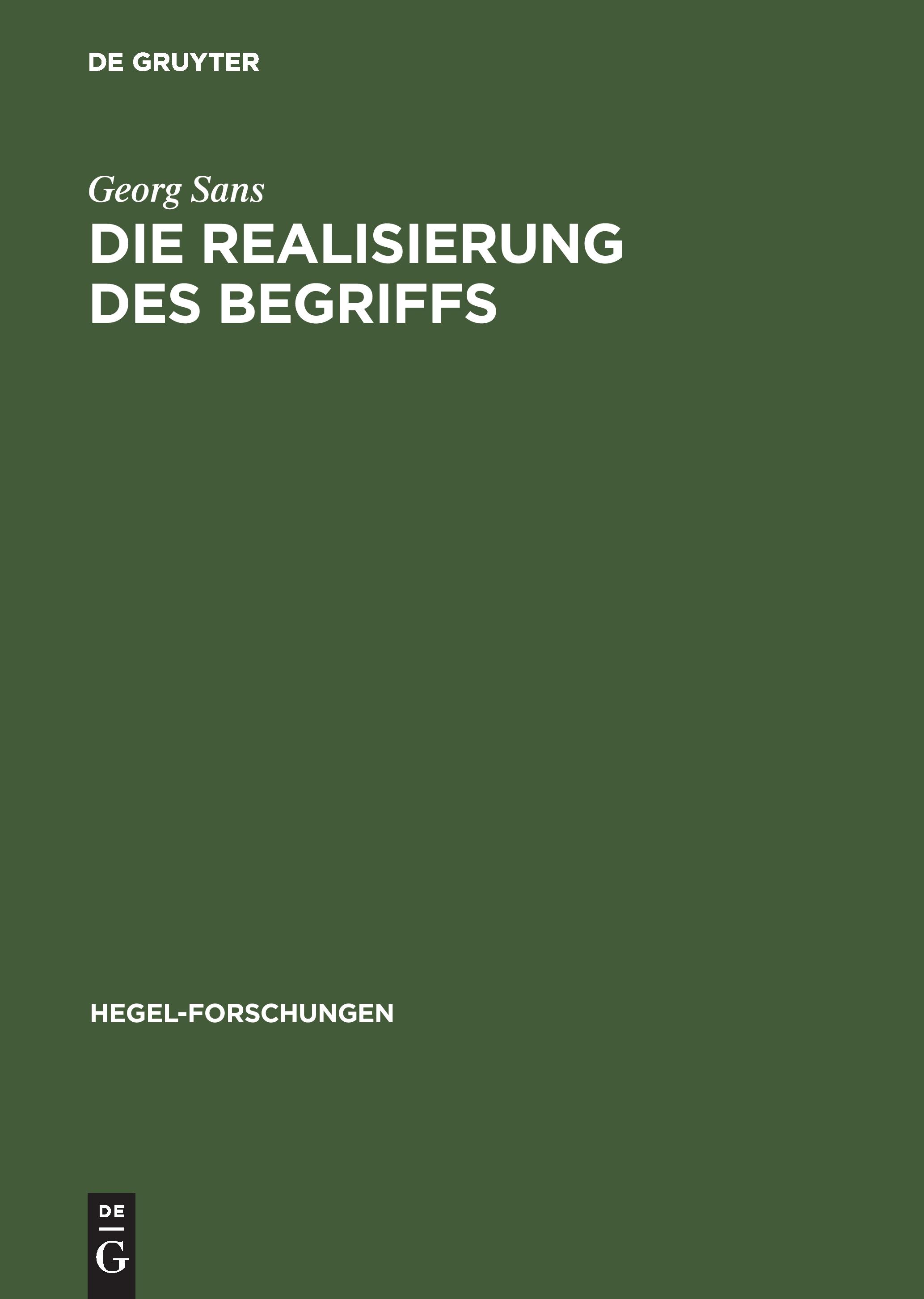 Vorderes Coverbild Die Realisierung des Begriffs