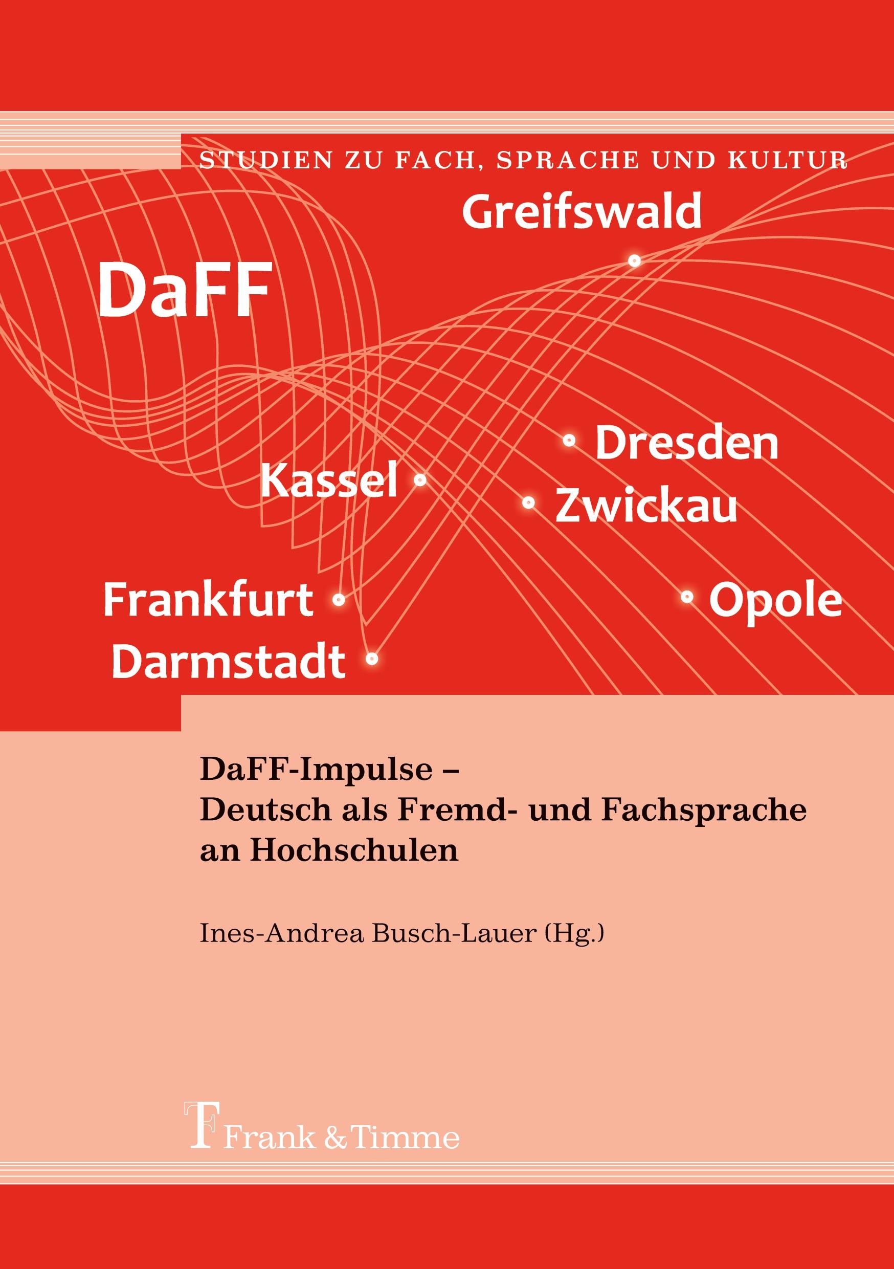 Vorderes Coverbild DaFF-Impulse - Deutsch als Fremd- und Fachsprache an Hochschulen