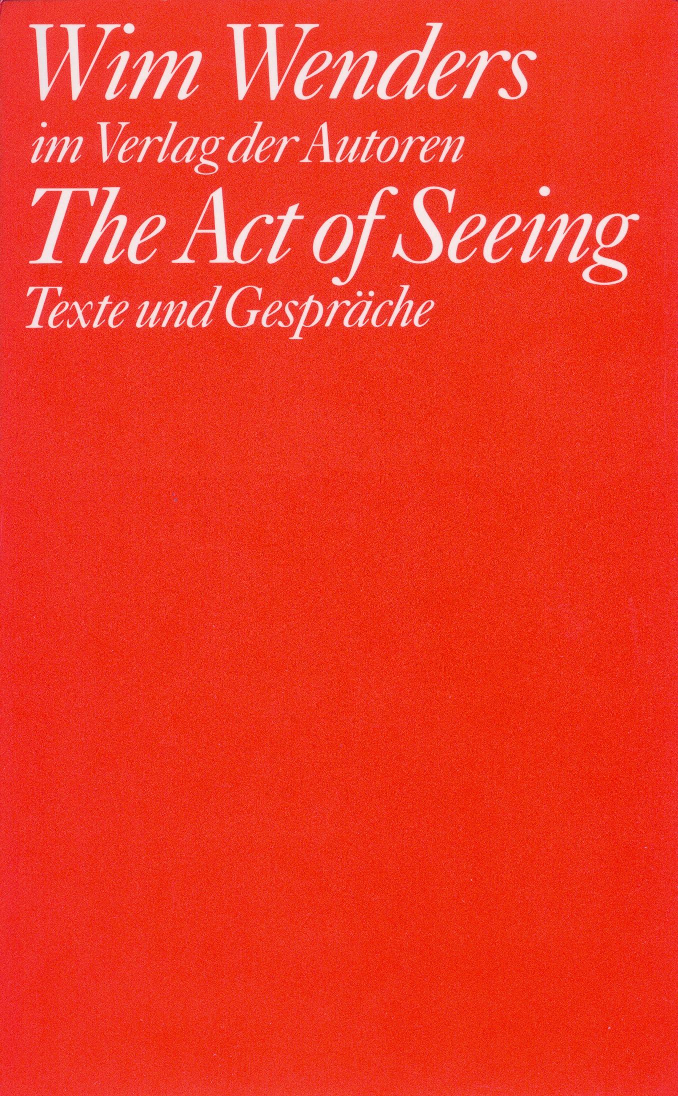 Vorderes Coverbild The Act of Seeing