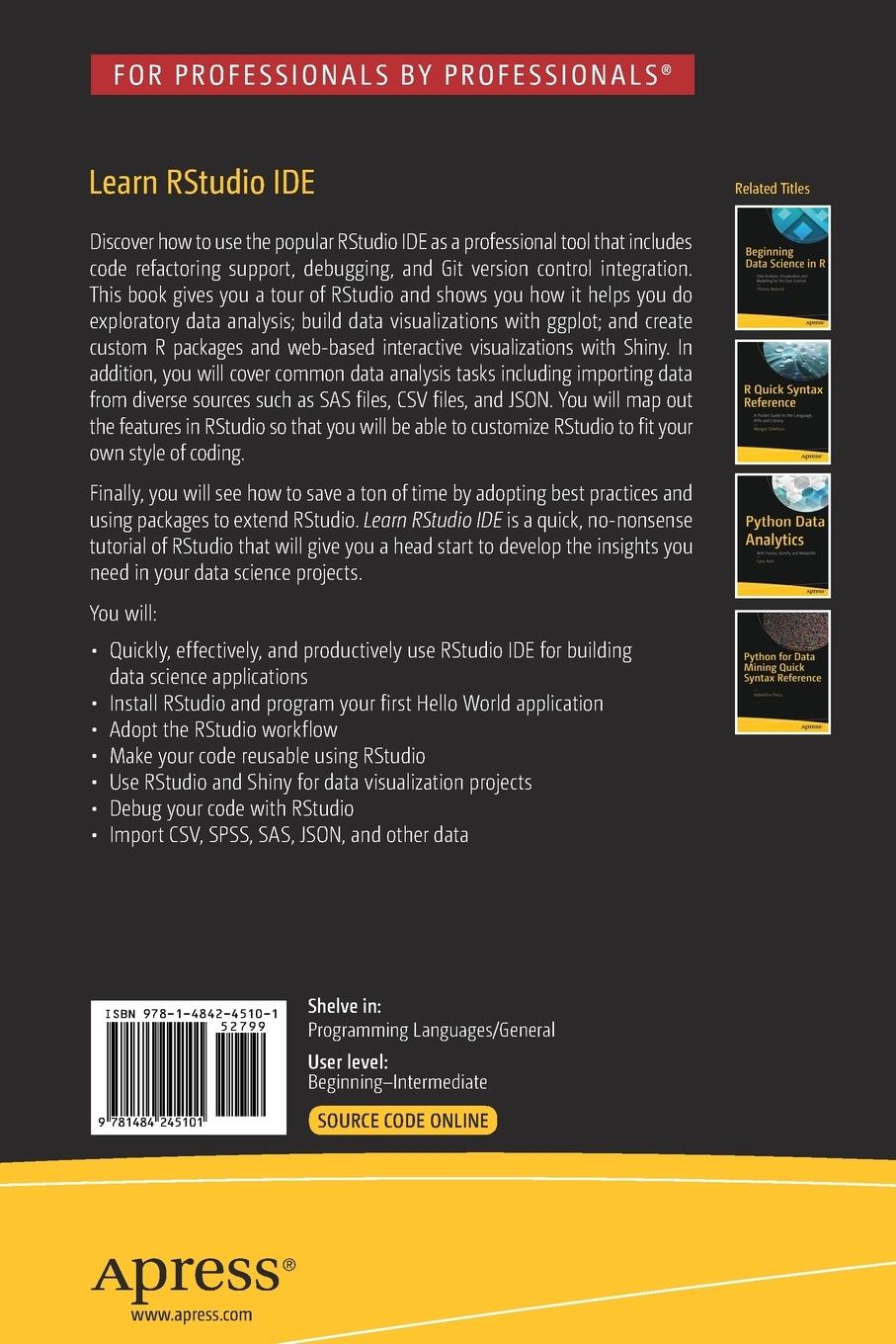 Rückseitencover Learn RStudio IDE