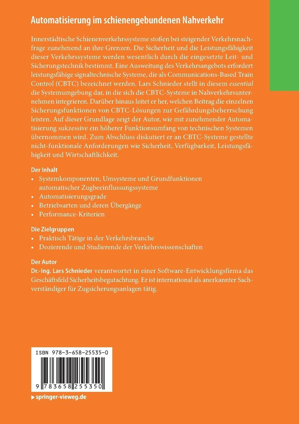 Rückseitencover Automatisierung im schienengebundenen Nahverkehr