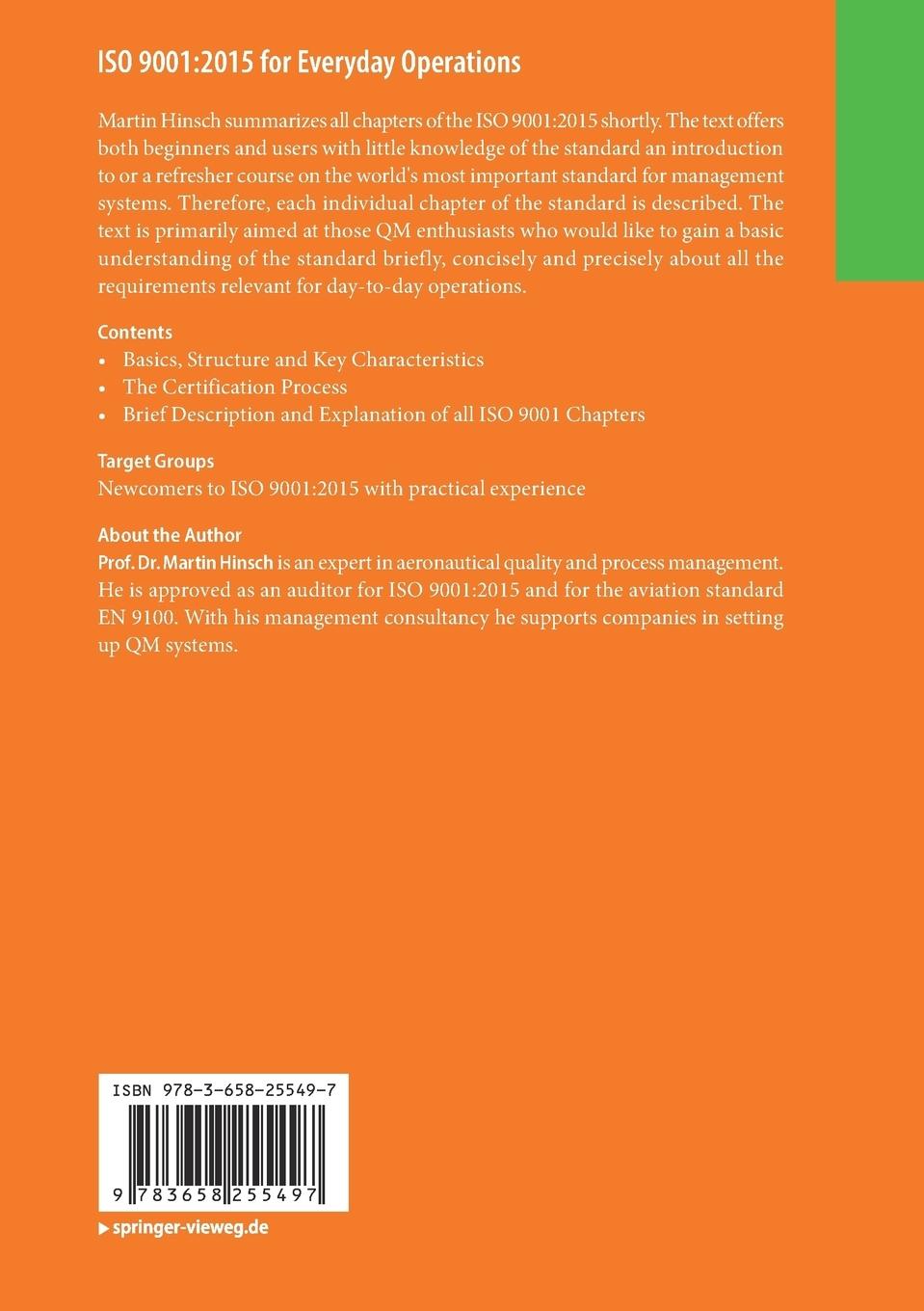 Rückseitencover ISO 9001:2015 for Everyday Operations