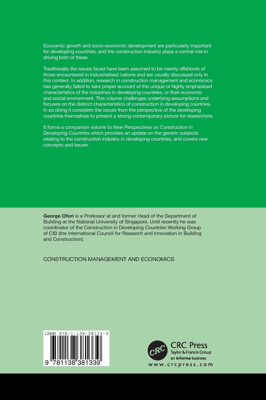 Rückseitencover Contemporary Issues in Construction in Developing Countries