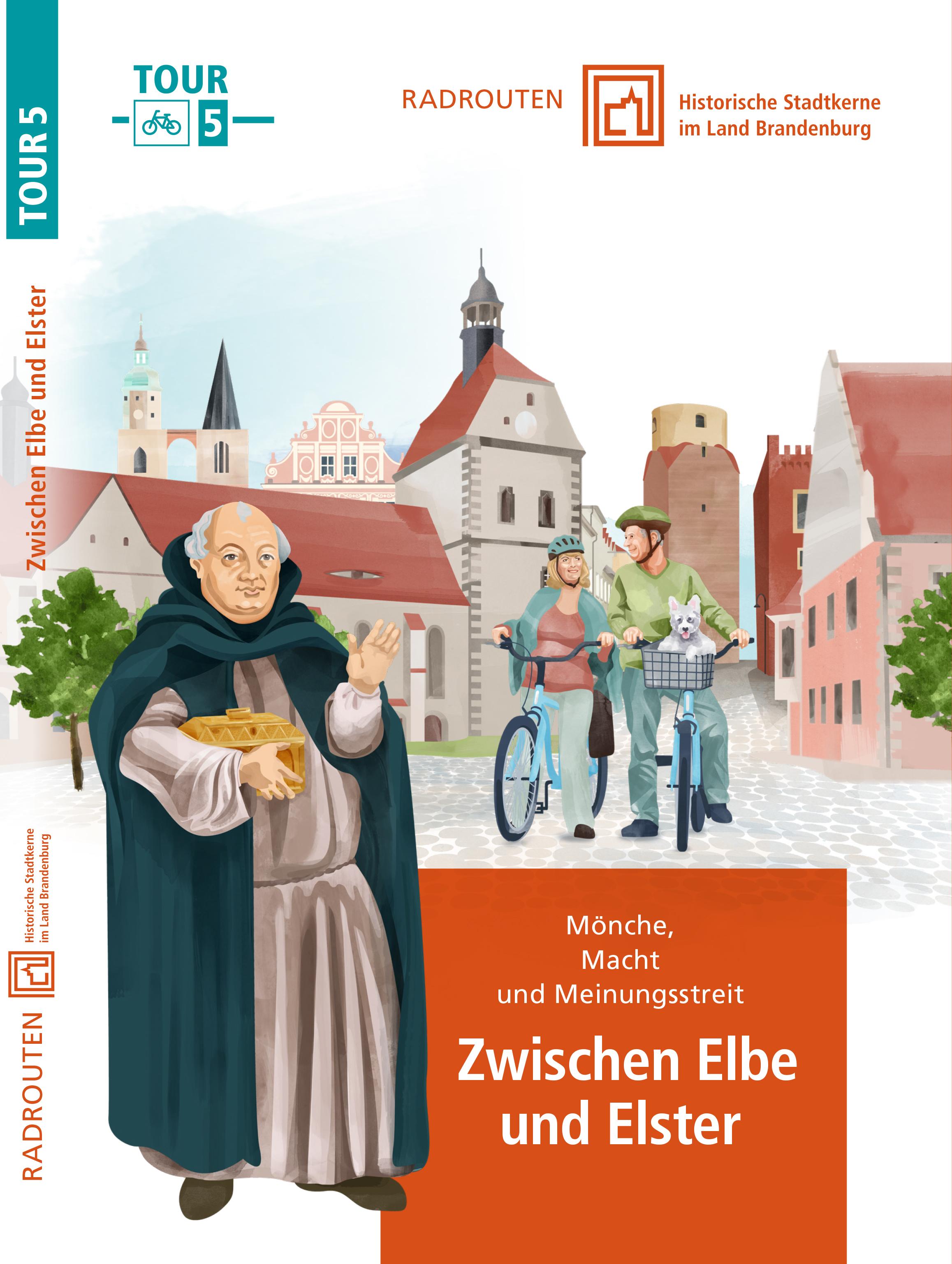 Vorderes Coverbild Radtouren durch historische Stadtkerne im Land Brandenburg Tour 5 - Zwischen Elbe und Elster