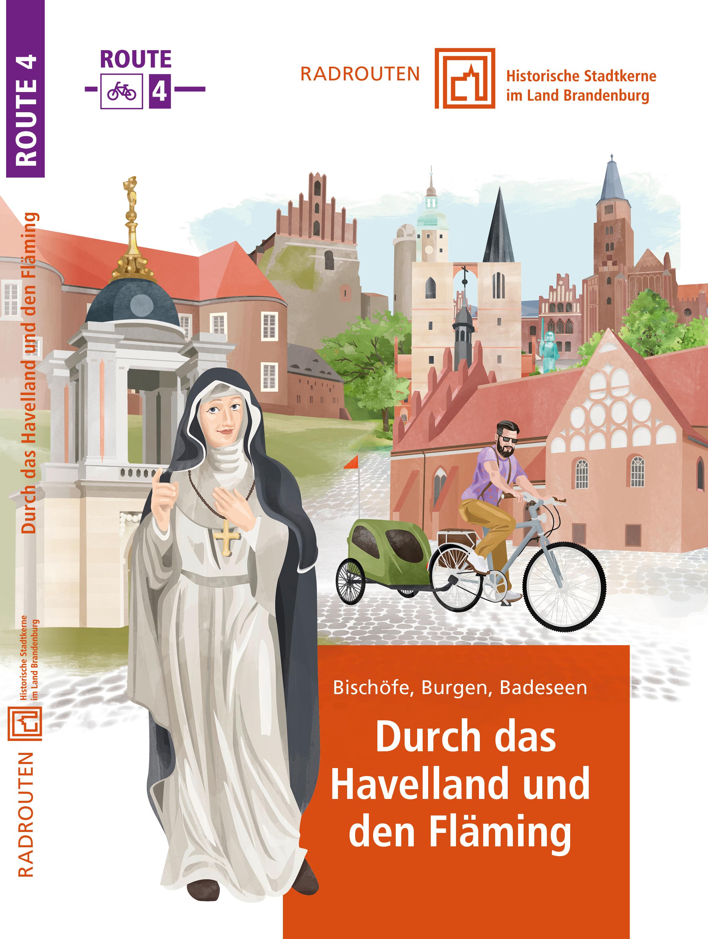 Vorderes Coverbild Radtouren durch historische Stadtkerne im Land Brandenburg Tour 4 - Rund um den Fläming