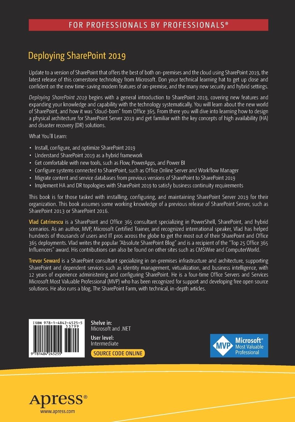 Rückseitencover Deploying SharePoint 2019