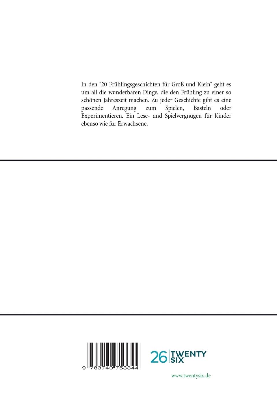 Rückseitencover 20 Frühlingsgeschichten für Groß und Klein