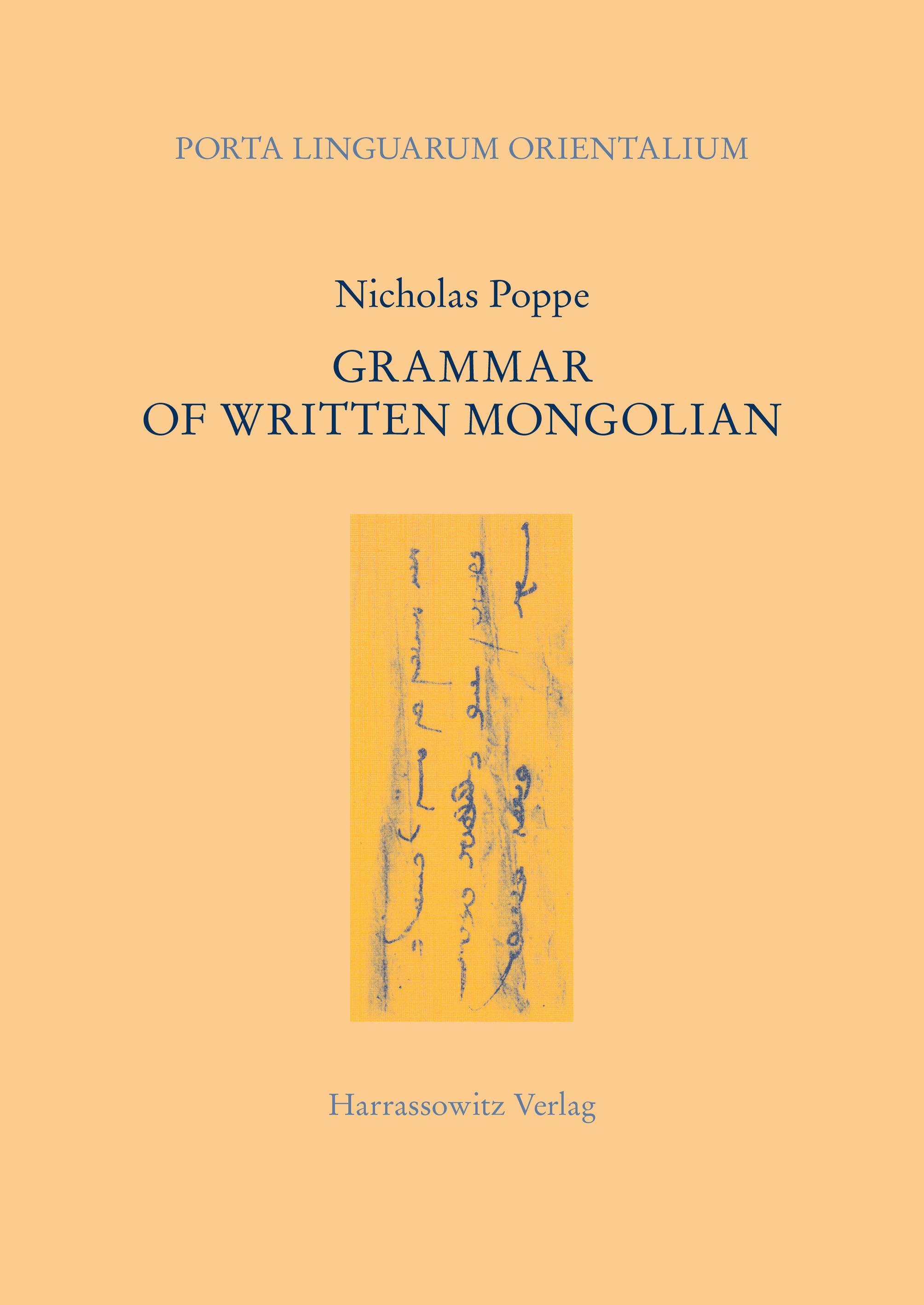 Vorderes Coverbild Grammar of Written Mongolian