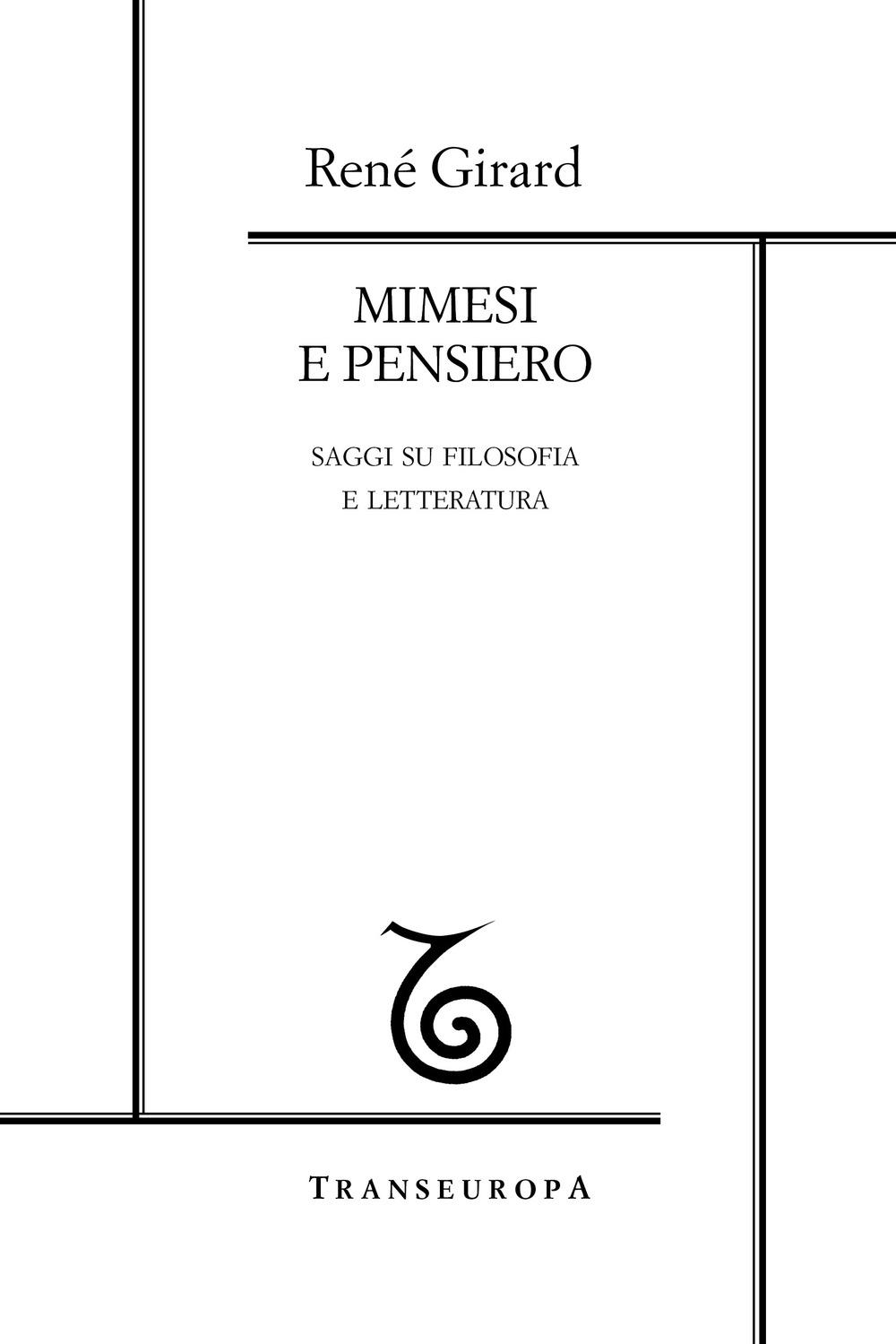 Vorderes Coverbild Mimesi e pensiero. Saggi su filosofia e letteratura