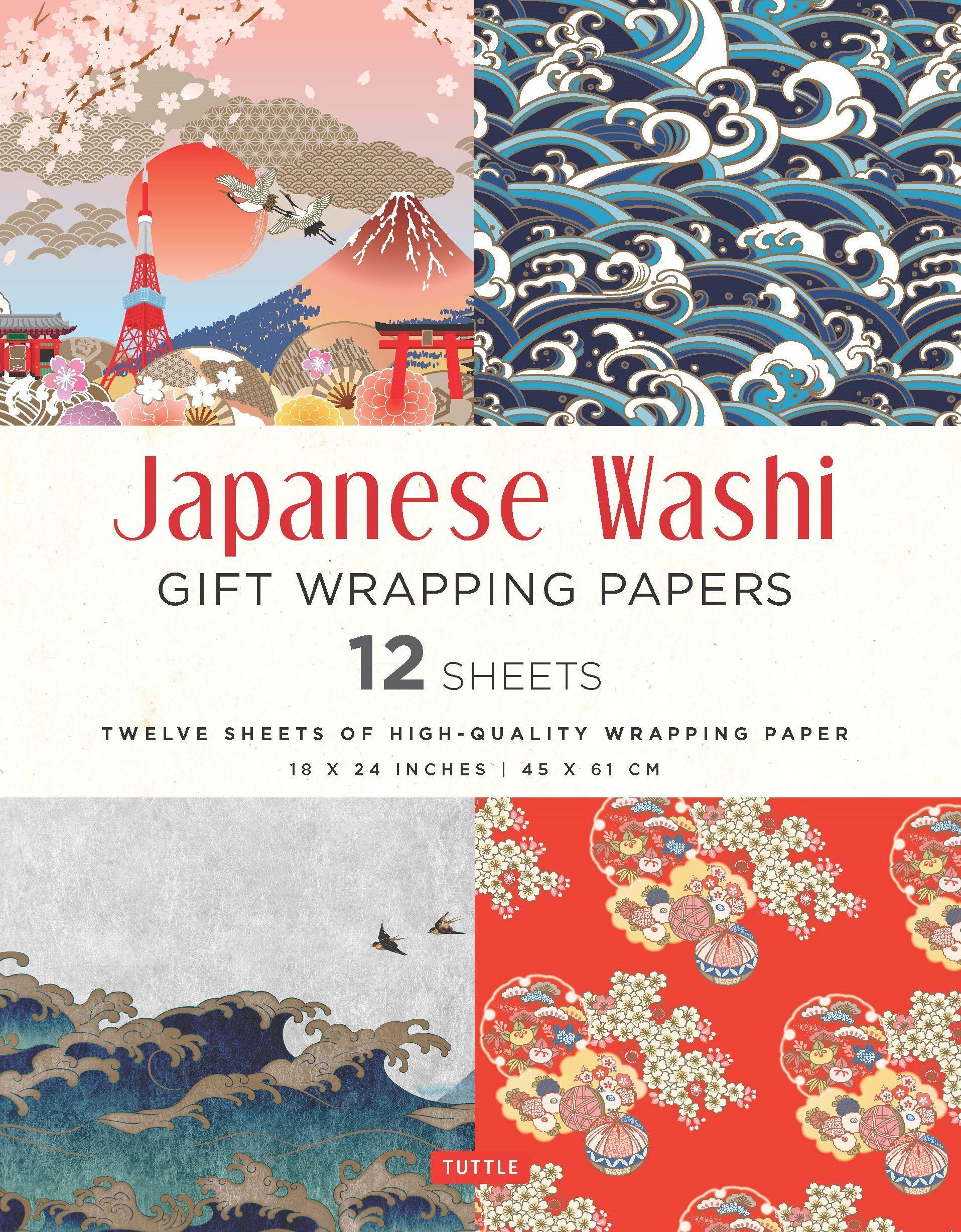 Vorderes Coverbild Japanese Washi Gift Wrapping Papers - 12 Sheets