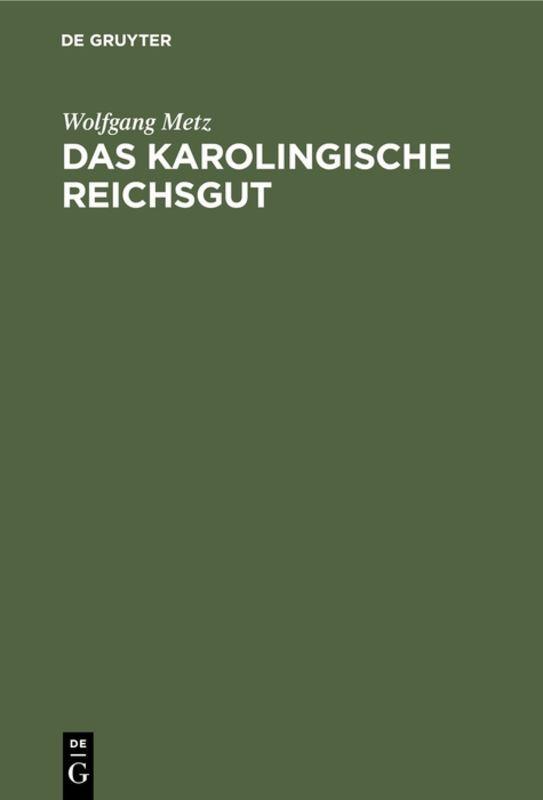 Vorderes Coverbild Das karolingische Reichsgut