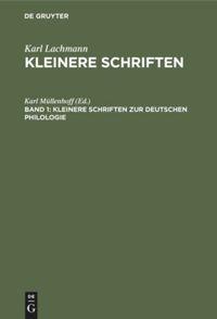 Vorderes Coverbild Kleinere Schriften zur deutschen Philologie