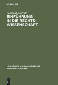 Vorderes Coverbild Einführung in die Rechtswissenschaft