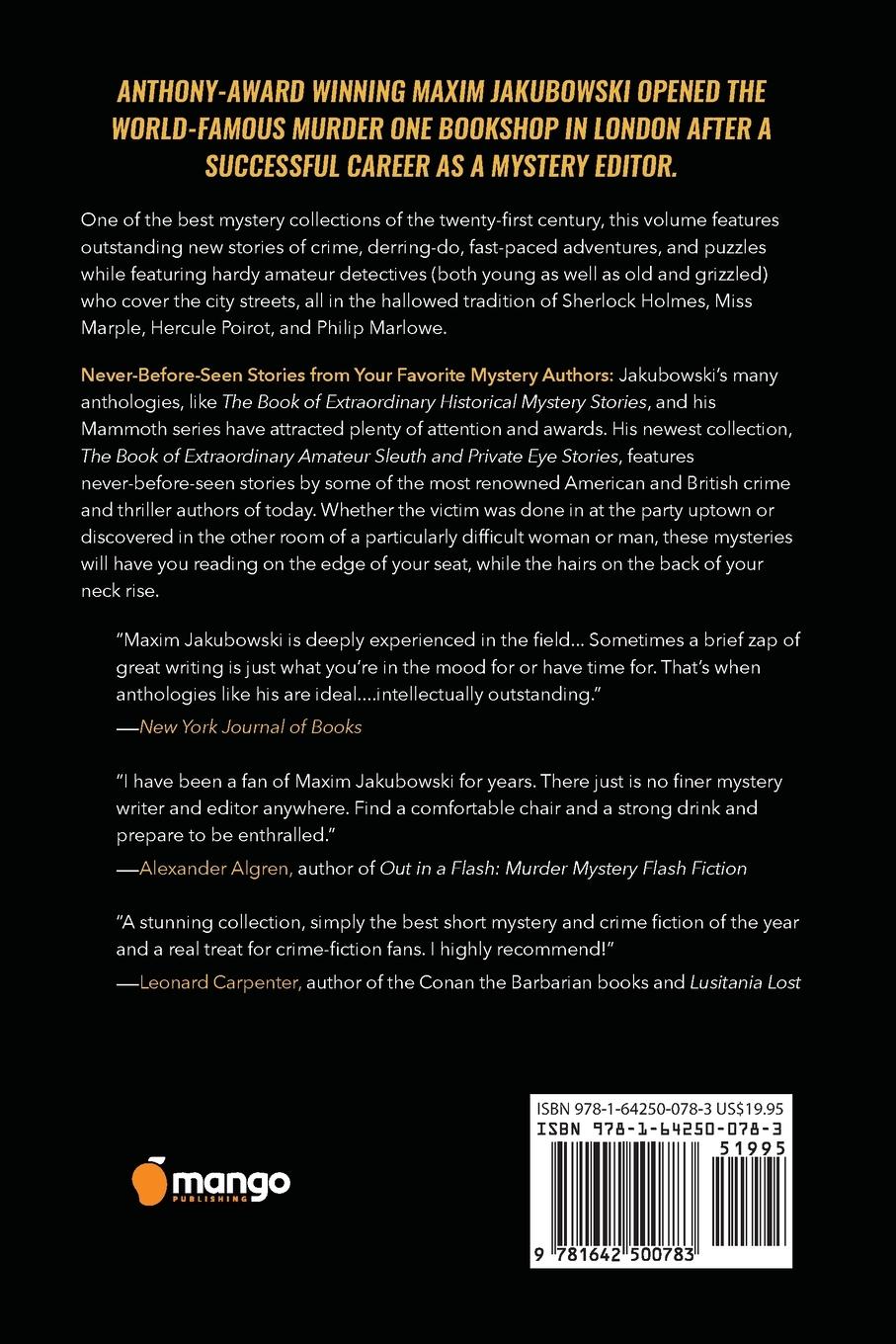 Rückseitencover The Book of Extraordinary Amateur Sleuth and Private Eye Stories