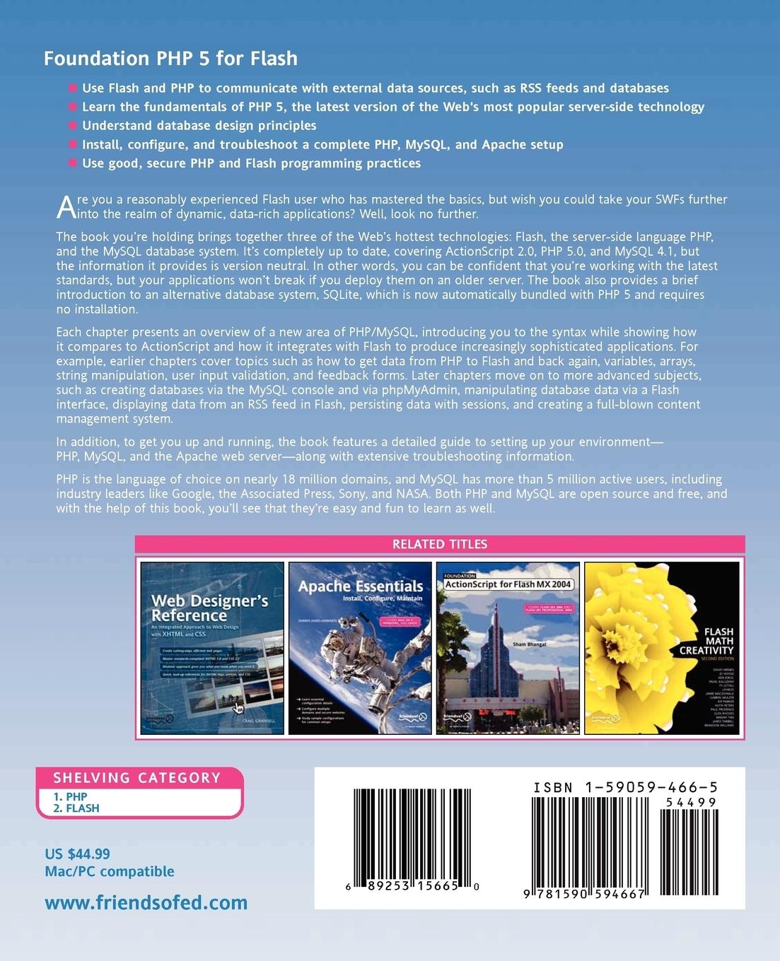 Rückseitencover Foundation PHP 5 for Flash