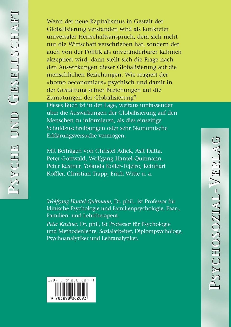 Rückseitencover Der globalisierte Mensch