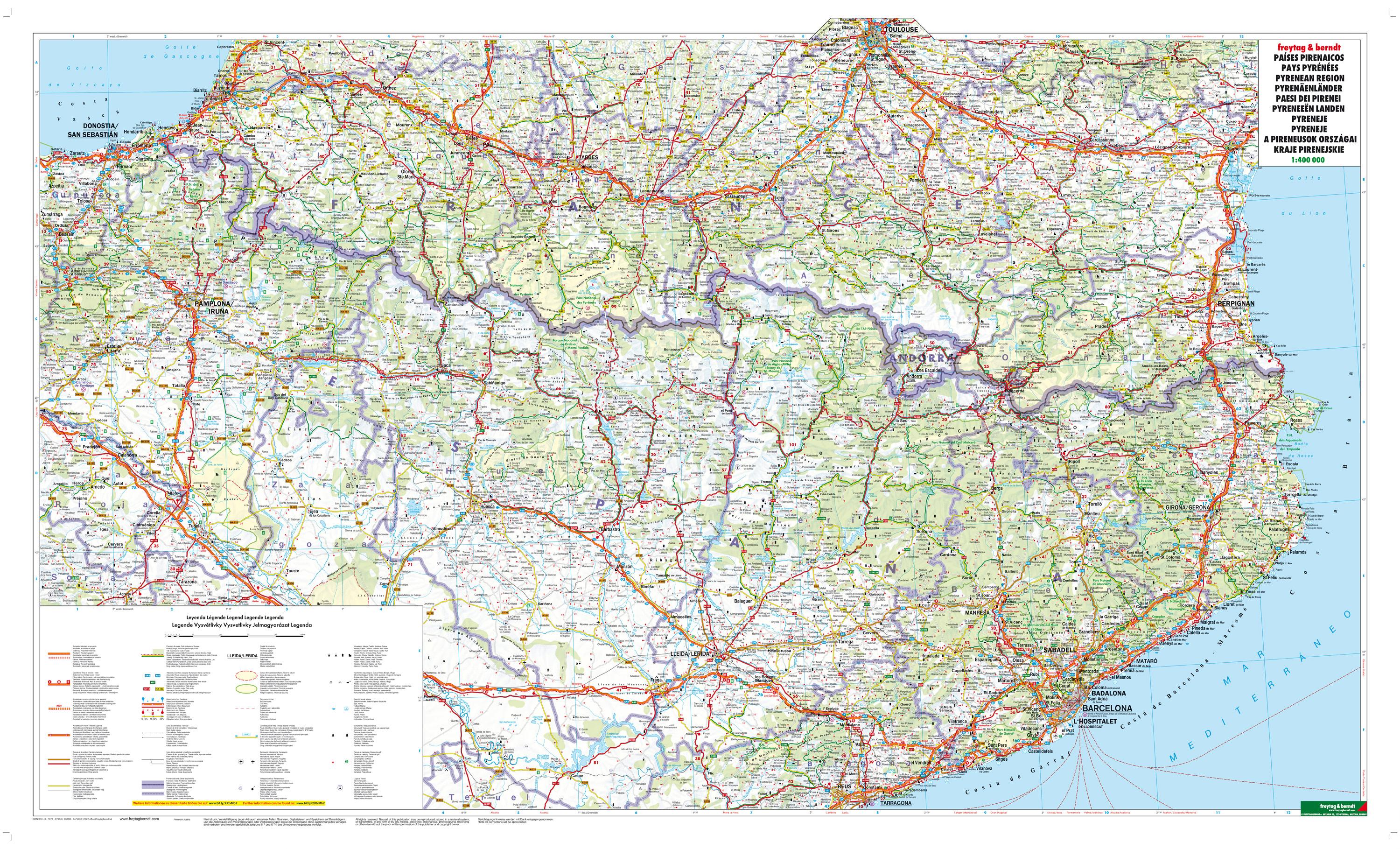 Beispielinhalt (Bild) Pyrenäenländer 1 : 400 000. Autokarte