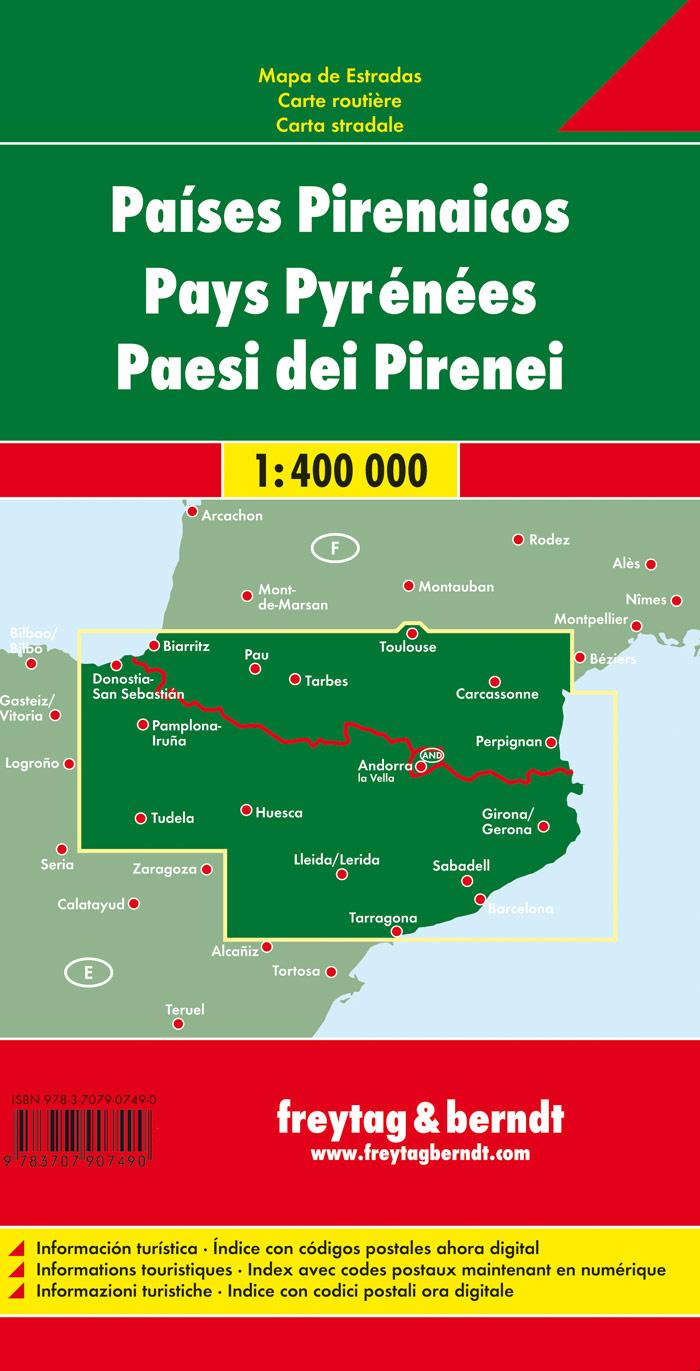 Rückseitencover Pyrenäenländer 1 : 400 000. Autokarte