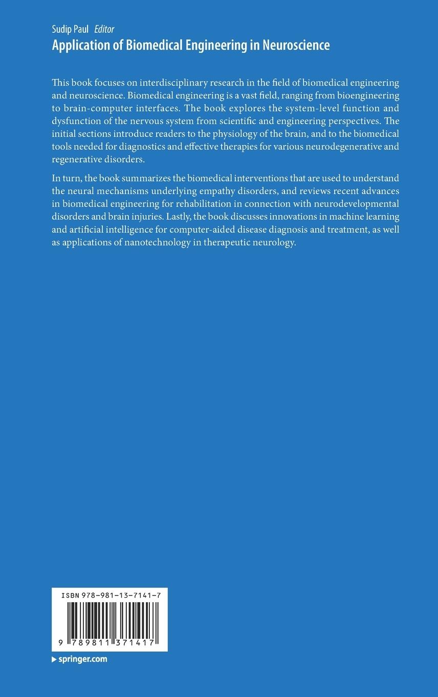 Rückseitencover Application of Biomedical Engineering in Neuroscience