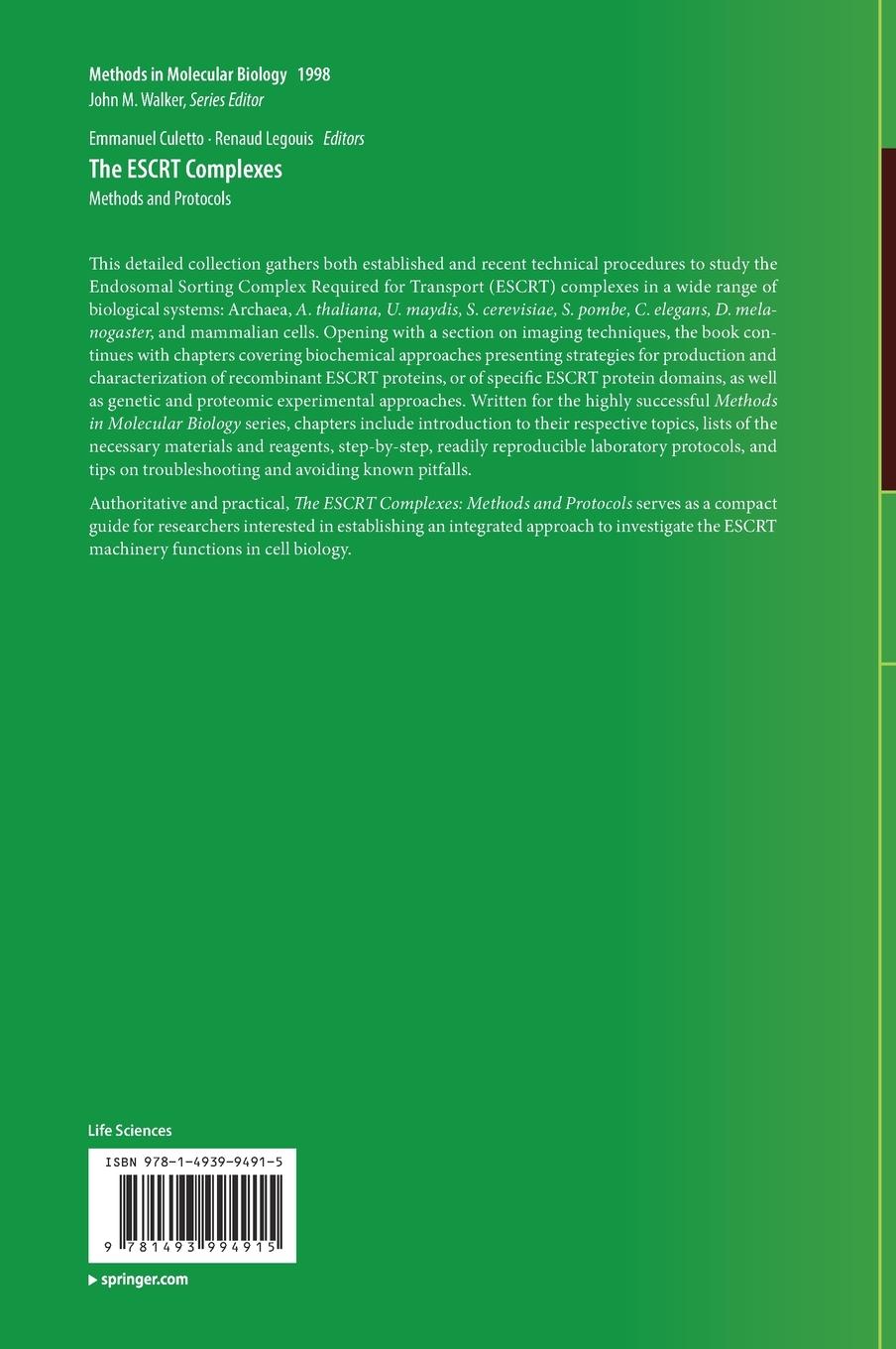 Rückseitencover The ESCRT Complexes