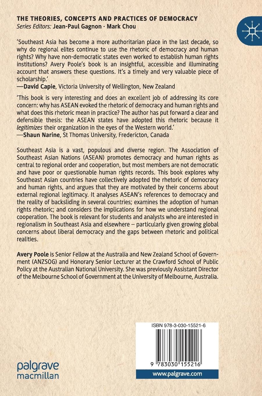 Rückseitencover Democracy, Rights and Rhetoric in Southeast Asia