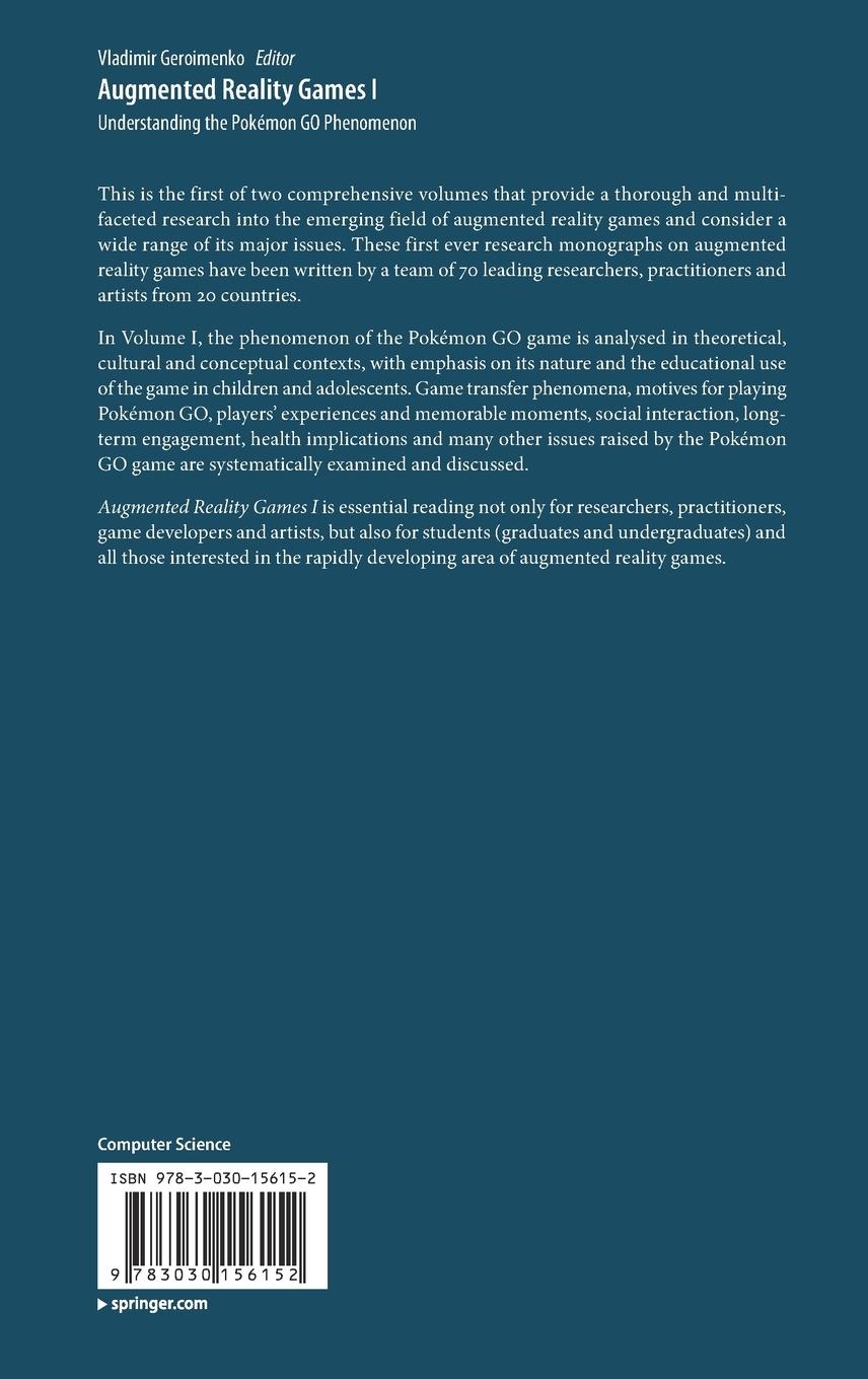 Rückseitencover Augmented Reality Games I