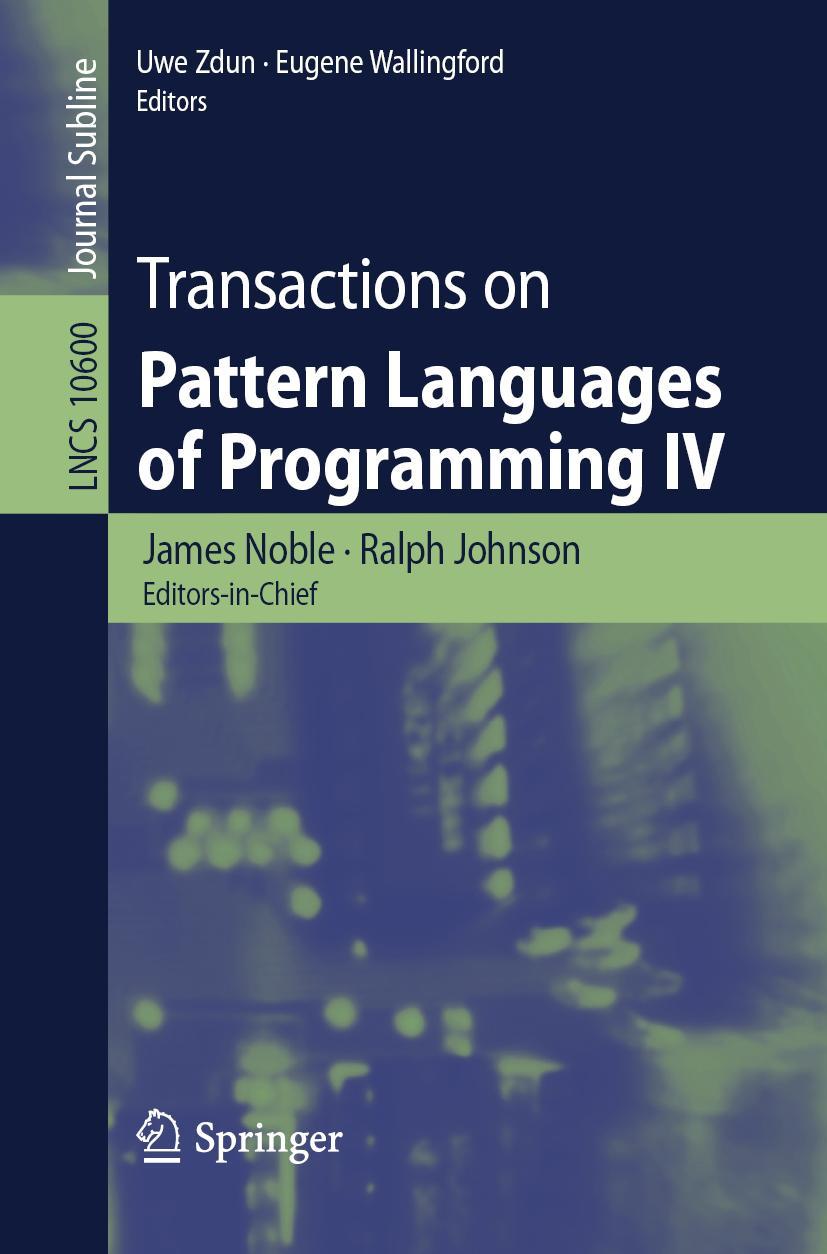 Vorderes Coverbild Transactions on Pattern Languages of Programming IV