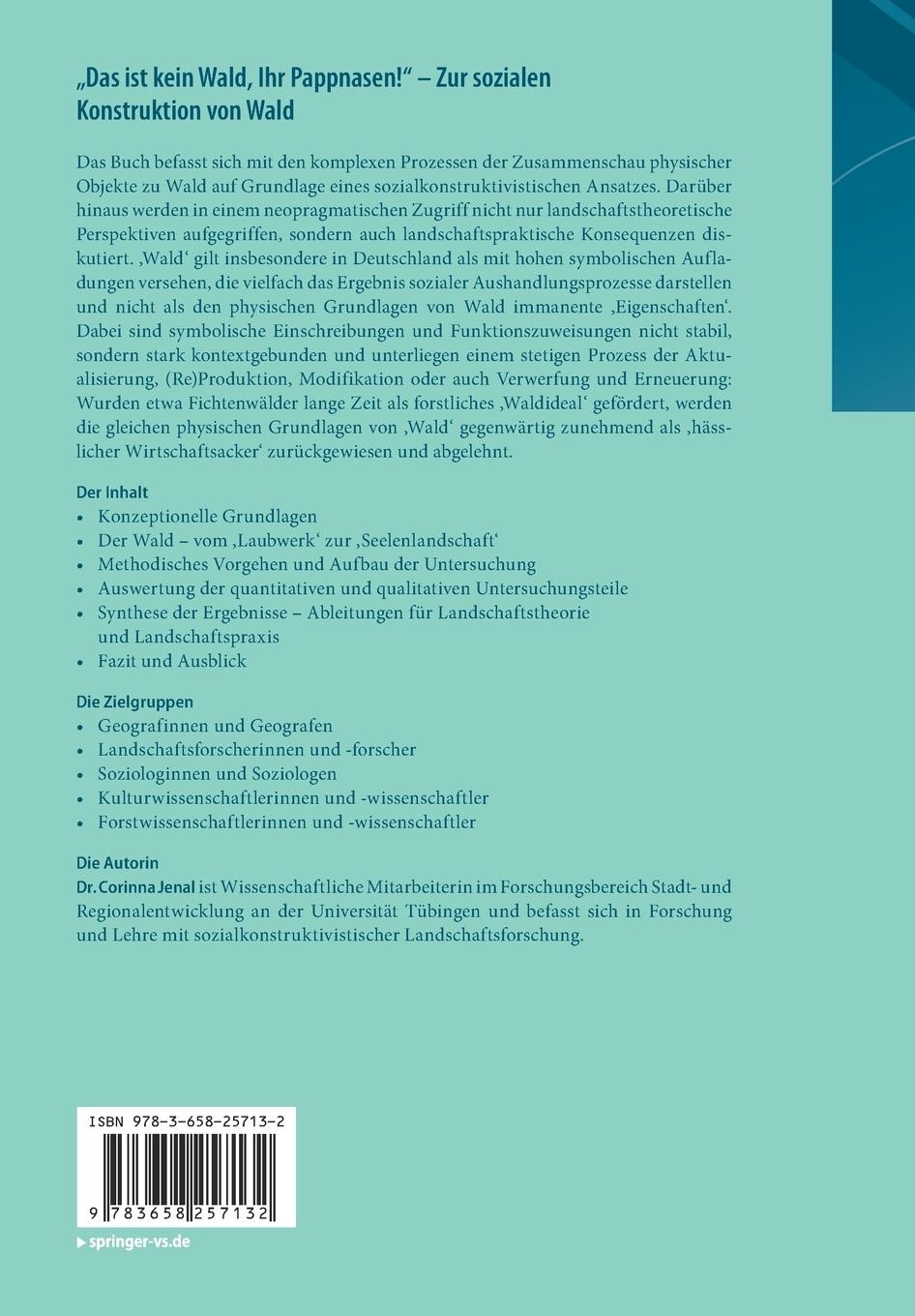 Rückseitencover "Das ist kein Wald, Ihr Pappnasen!" - Zur sozialen Konstruktion von Wald